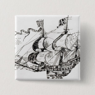 Jacques Cartier's ship, 'Rarete Indes 15 Cm Square Badge