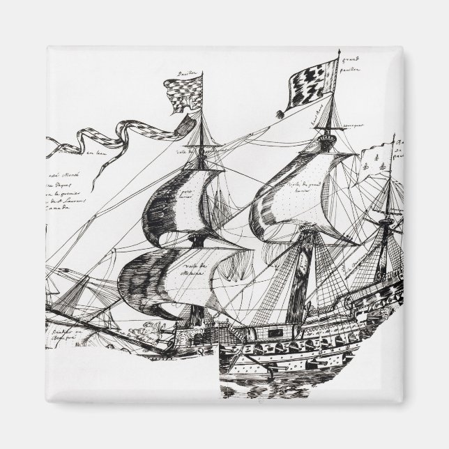 Jacques Cartier's ship, 'Rarete Indes Magnet (Front)