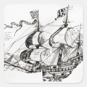 Jacques Cartier's ship, 'Rarete Indes Square Sticker