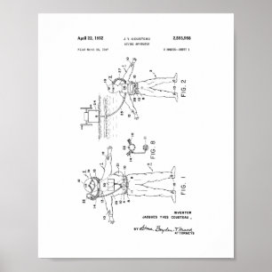 Jacques Cousteau Diving Apparatus Patent Poster