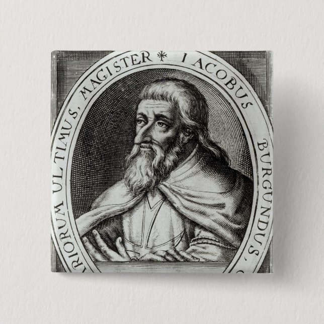 Jacques de Molay  Master of Knights Templars 15 Cm Square Badge (Front)