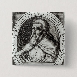 Jacques de Molay  Master of Knights Templars 15 Cm Square Badge