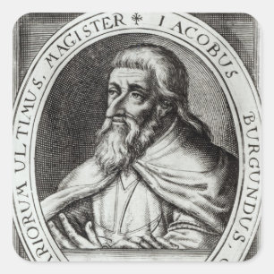 Jacques de Molay  Master of Knights Templars Square Sticker