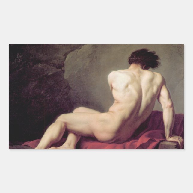 Jacques-Louis David - Patrocles Rectangular Sticker (Front)