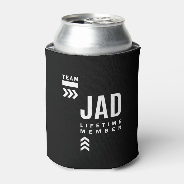 Jad Personalised Name Birthday Gift Can Cooler (Can Front)