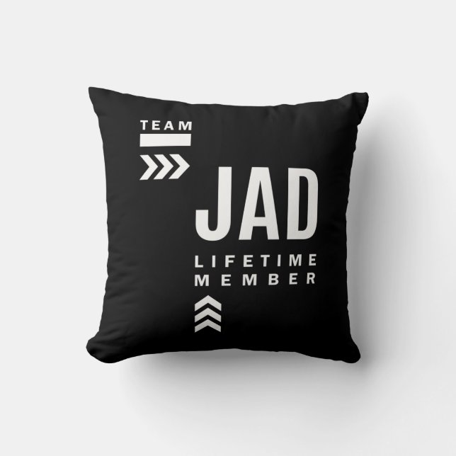 Jad Personalised Name Birthday Gift Cushion (Front)