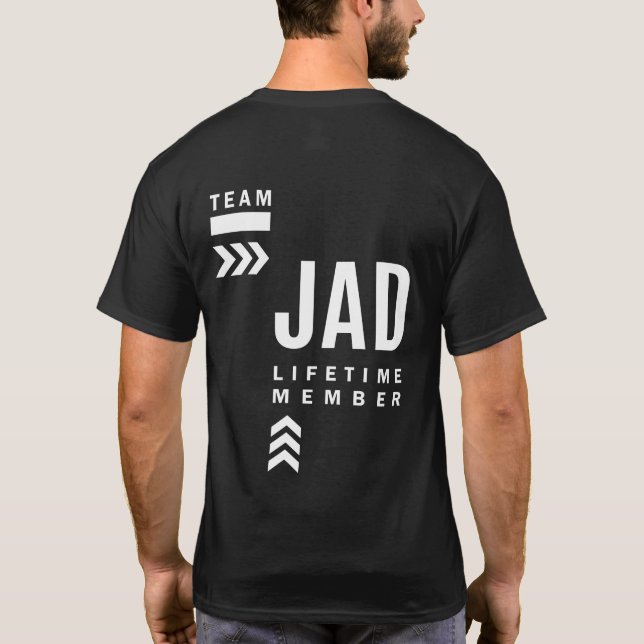 Jad Personalised Name Birthday Gift T-Shirt (Back)
