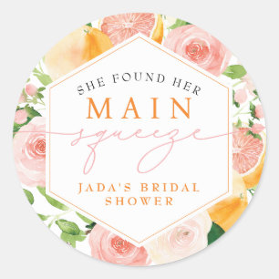JADA Citrus Fruit Main Squeeze Bridal Shower Classic Round Sticker