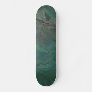 Jade 1 Abstract Green Marble Skateboard Deck