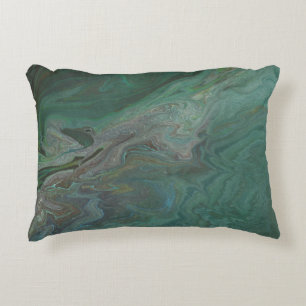 Jade 2 Deep Green Abstract Decorative Cushion