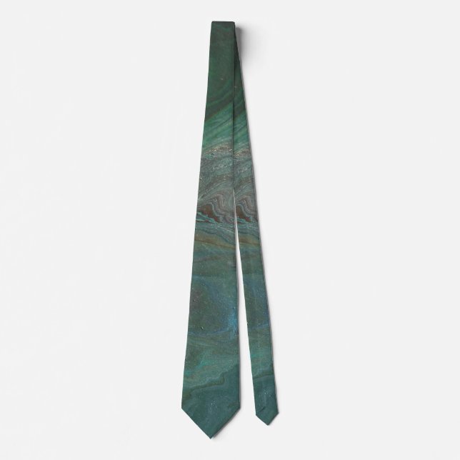 Jade 2 Deep Green Abstract Tie (Front)