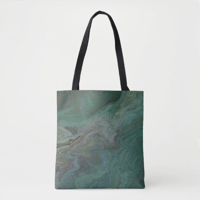 Jade 2 Deep Green Abstract Tote Bag (Front)