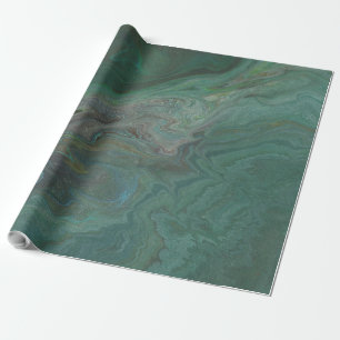 Jade 2 Deep Green Abstract Wrapping Paper