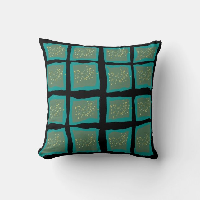 Jade and Turquoise with Gold  Cushion (Front)