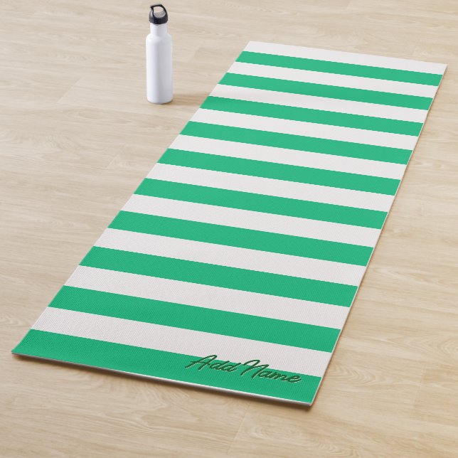 Jade and White Custom Name Yoga Mat (In Situ)