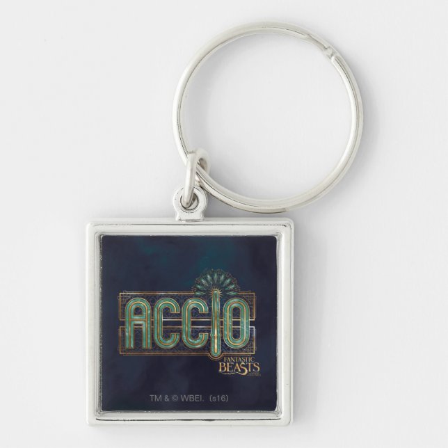 Jade Art Deco ACCIO™ Spell Graphic Key Ring (Front)