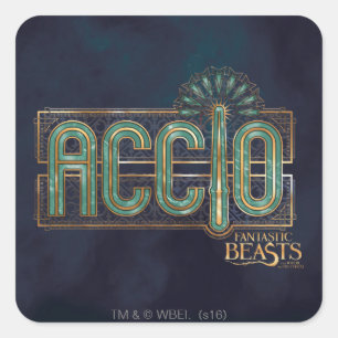 Jade Art Deco ACCIO™ Spell Graphic Square Sticker