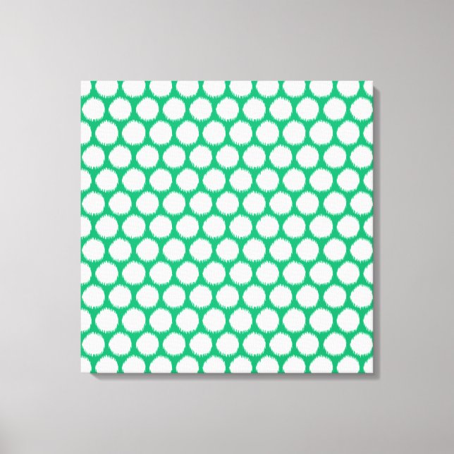 Jade Asian Moods Ikat Dots Canvas Print (Front)