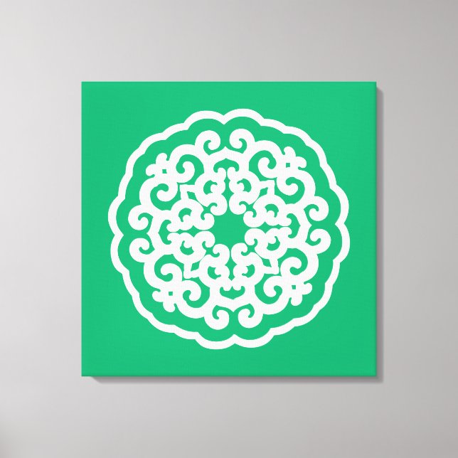 Jade Asian Moods Mandalla Canvas Print (Front)