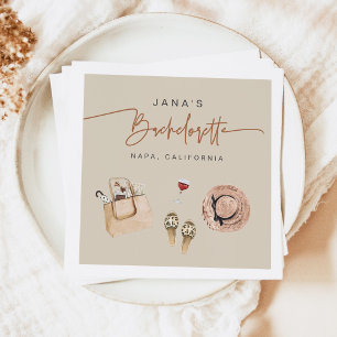 JADE Bohemian Napa Wine Country Bachelorette Napkin