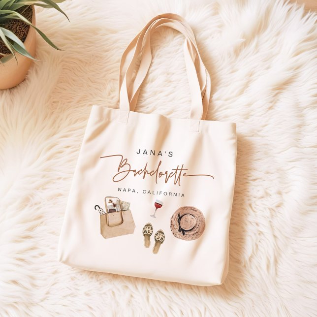 JADE Bohemian Napa Wine Country Bachelorette Tote Bag (Creator Uploaded)