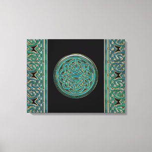Jade Celtic Chains and Knot Canvas Print