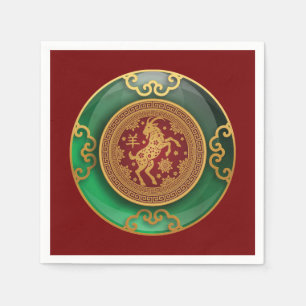 Jade Chinese New Year of the Goat Napkin