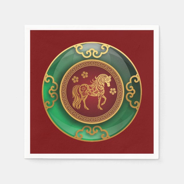 Jade Chinese New Year of the Horse Napkin (Front)
