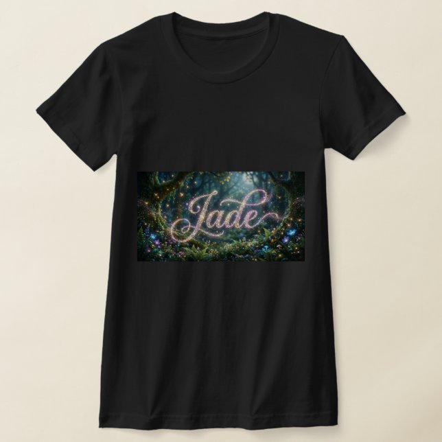 Jade cosmic flowers name T-shirt (Laydown)