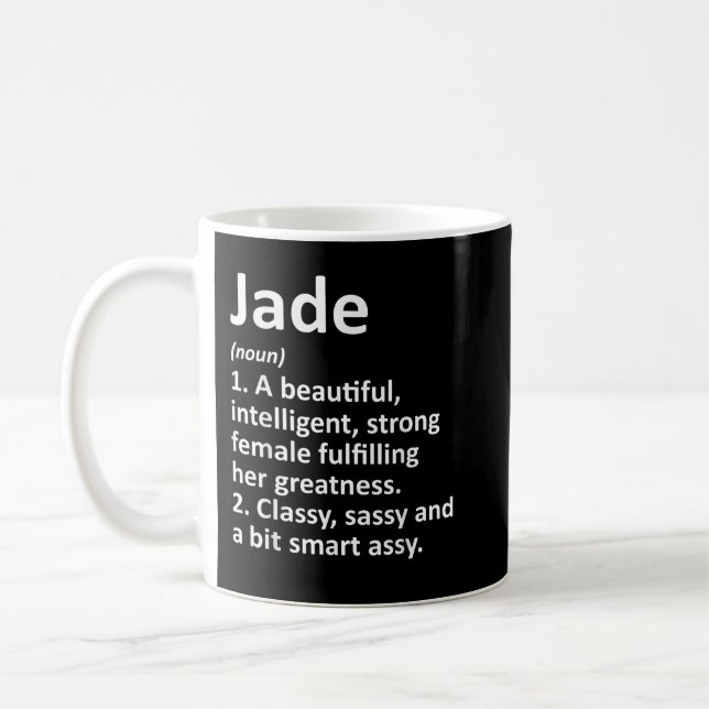 JADE Definition Personalised Name Funny Christmas  Coffee Mug (Left)