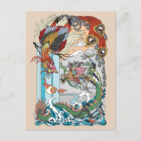 Jade Dragon and Gold Phoenix playing with a pearl
