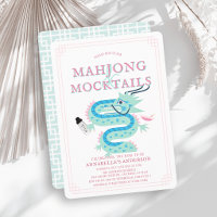 Jade Dragon Pink Chinoiserie Mahjong Baby Shower