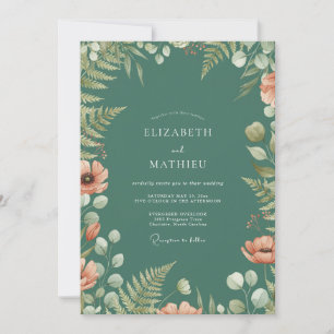 Jade Fern Foliage Wedding Invitation