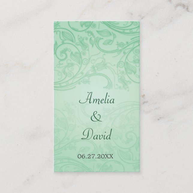 Jade Flourish Special Occasion Placecard (Front)