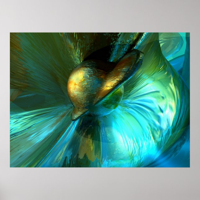 Jade Flower Abstract Poster (Front)