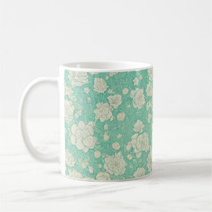 Jade Garden Floral Mug - Japanese Elegance
