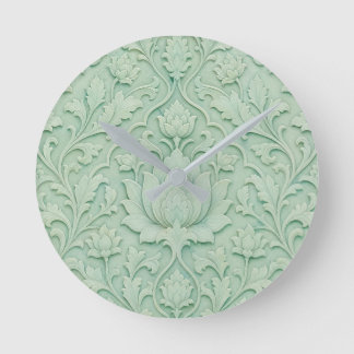 Jade Garden — Pale Celadon Persian Round Clock