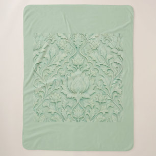 Jade Garden — Pale Celadon Persian Sherpa Blanket