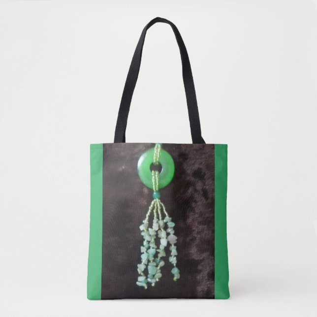 Jade Gemstone Pendant  Tote Bag (Front)
