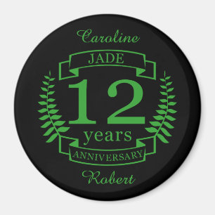 Jade Gemstone wedding anniversary 12 years Magnet