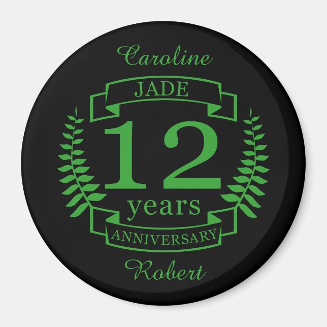 Jade Gemstone wedding anniversary 12 years Magnet (Front)