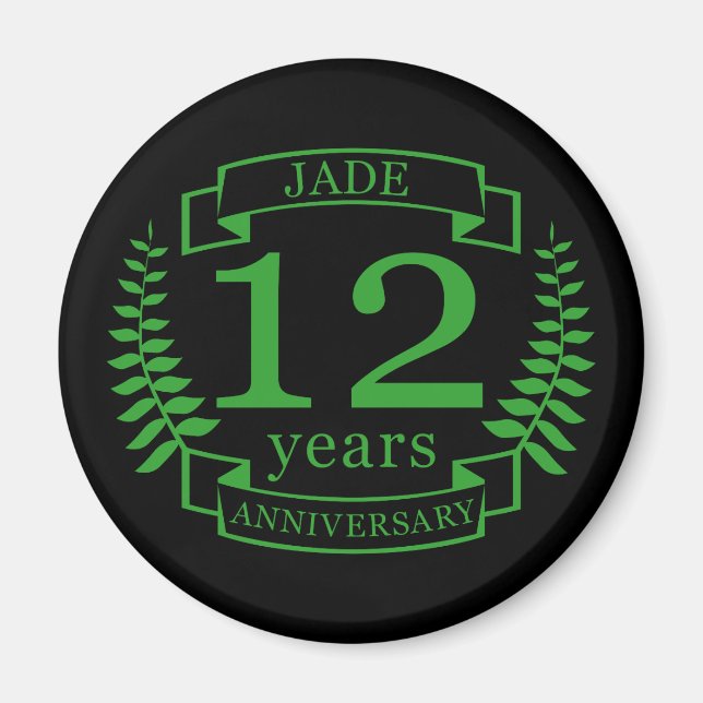 Jade Gemstone wedding anniversary 12 years Magnet (Front)