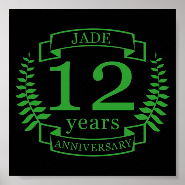 Jade Gemstone wedding anniversary 12 years Poster (Front)