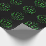 Jade Gemstone wedding anniversary 12 years Wrapping Paper<br><div class="desc">A design to celebrate 12 years of marriage. This design has a green (jade is the traditional gemstone) coloured laurel design on a black background. The text reads JADE 12 years anniversary. A romantic design to celebrate your 12th year of marriage. If you would like any help customising this design...</div>