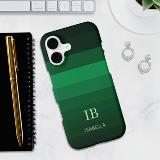 Jade Gradient Colour Stripes with Monogram