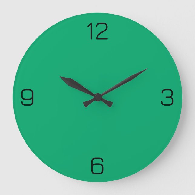Jade Green 00A86B Colour - With Option to Add Name Large Clock (Front)