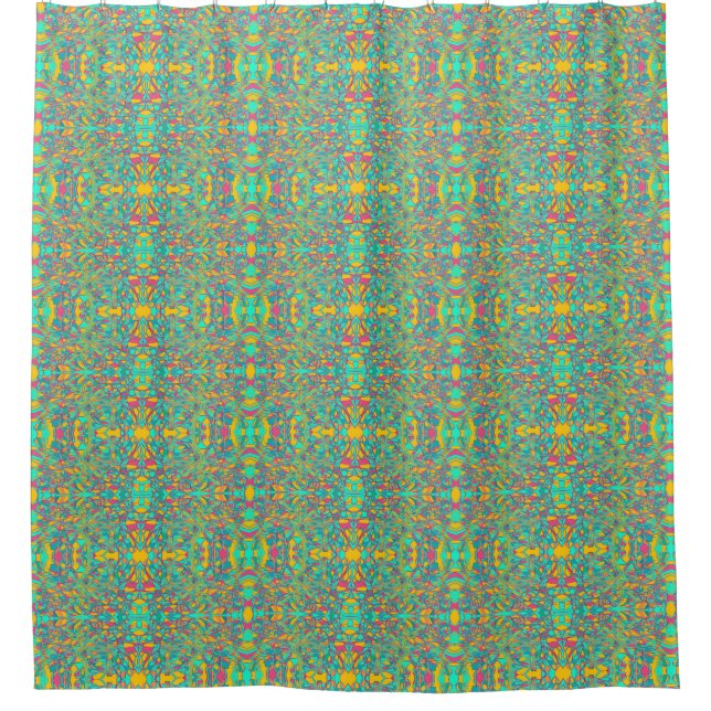 jade green abstract Indian or middle eastern Shower Curtain (Front)