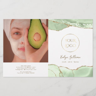 Jade green agate bifold brochure