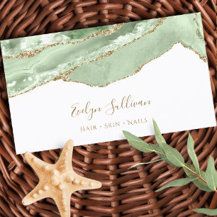 jade green agate business card