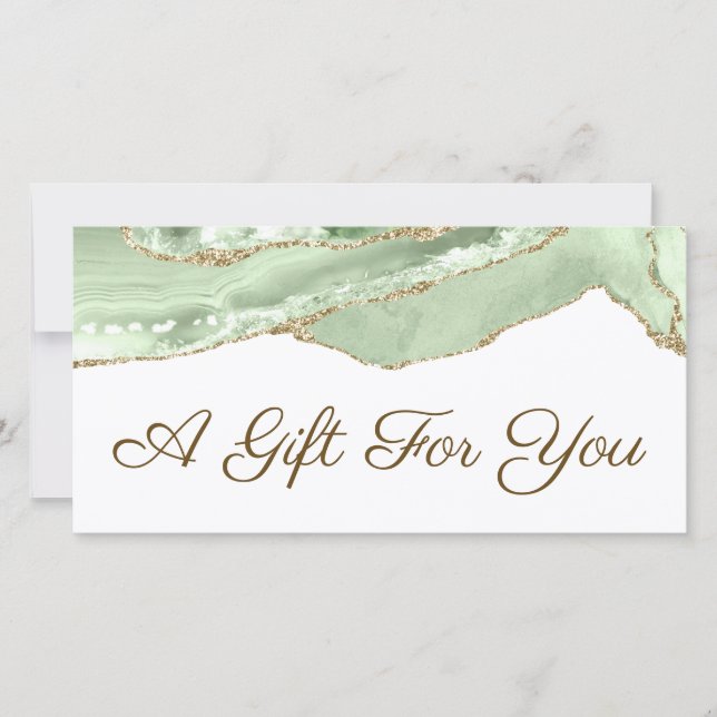 Jade Green agate gift certificate (Front)